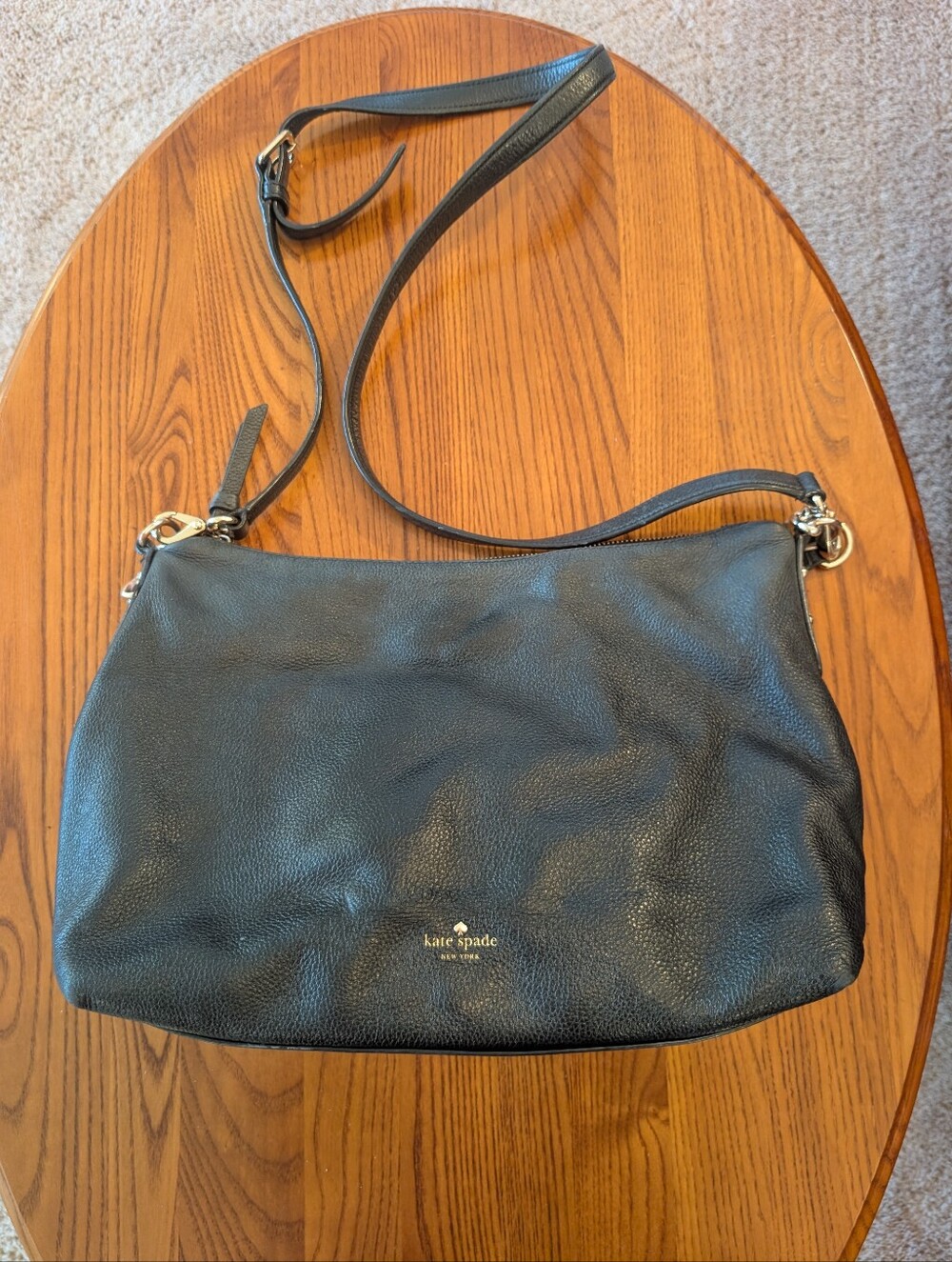 Kate Spade Black Leather Convertible Crossbody Bag
